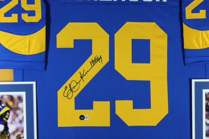 Eric Dickerson Autographed Blue Pro Style Framed Jersey