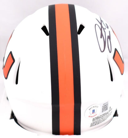 Santana Moss Autographed Miami Hurricanes Lunar Speed Mini Helmet