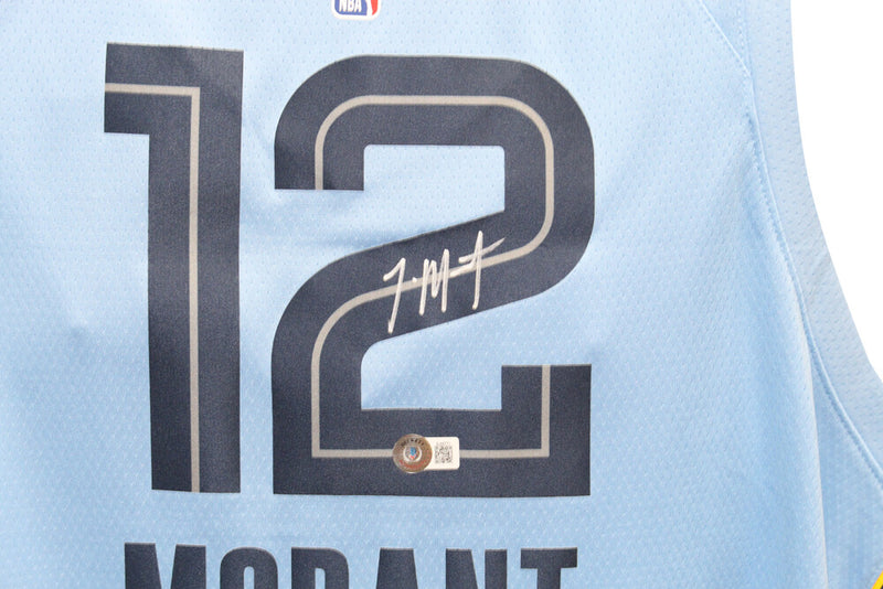 Ja Morant Autographed Memphis Grizzlies Nike Light Blue Jersey