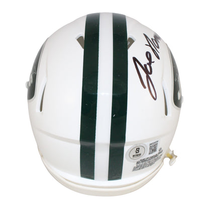 Joe Namath Autographed New York Jets Throwback Mini Helmet (Beckett)