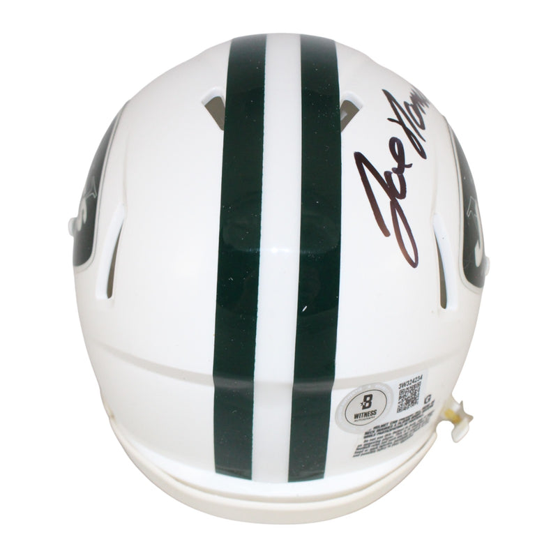 Joe Namath Autographed New York Jets Throwback Mini Helmet (Beckett)