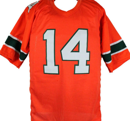 Vinny Testaverde Signed Orange Custom College Jersey - Heisman 1986