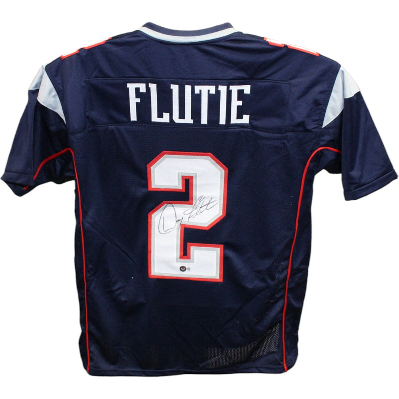 Doug Flutie Signed New England Patriots Pro Style Jersey - Blue