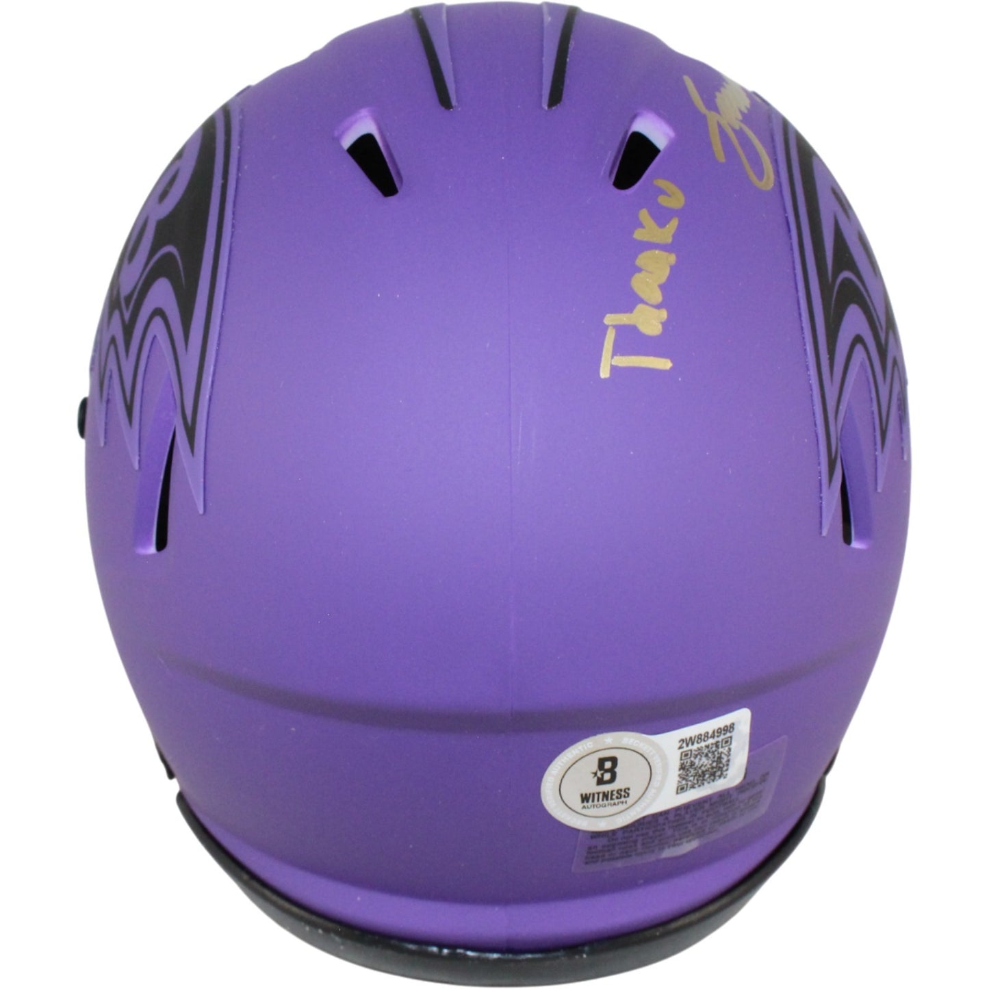 Zay Flowers Baltimore Ravens Signed Rave Mini Helmet