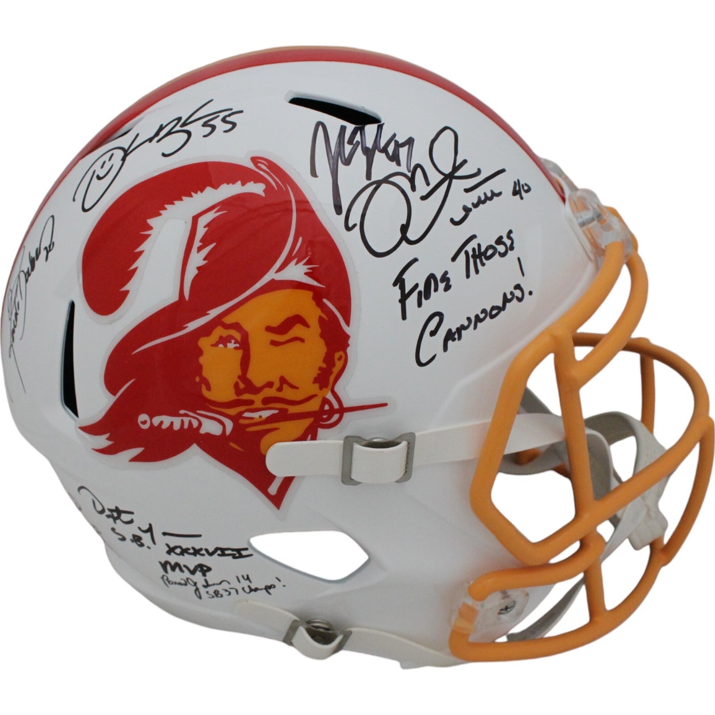 Warren Sapp, Derrick Brooks & Buccaneers Legends Signed Full Size Helmet