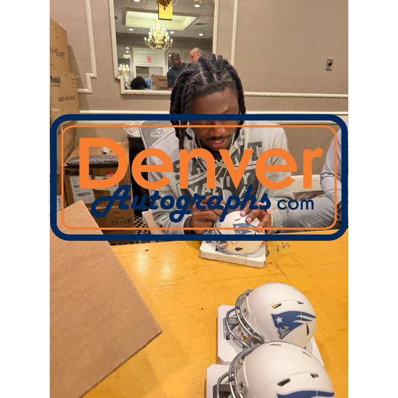 AJ Brown Signed New England Patriots Rivalries Mini Helmet