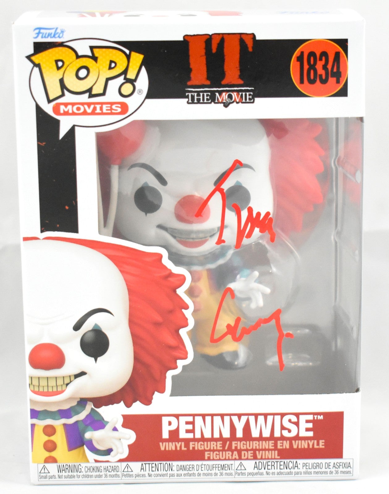 Tim Curry Signed Pennywise IT Funko Pop #1834