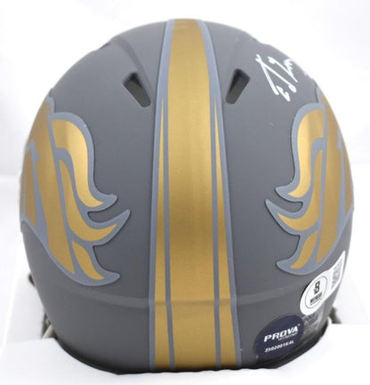 Ed McCaffrey Signed Denver Broncos Slate Speed Mini Helmet