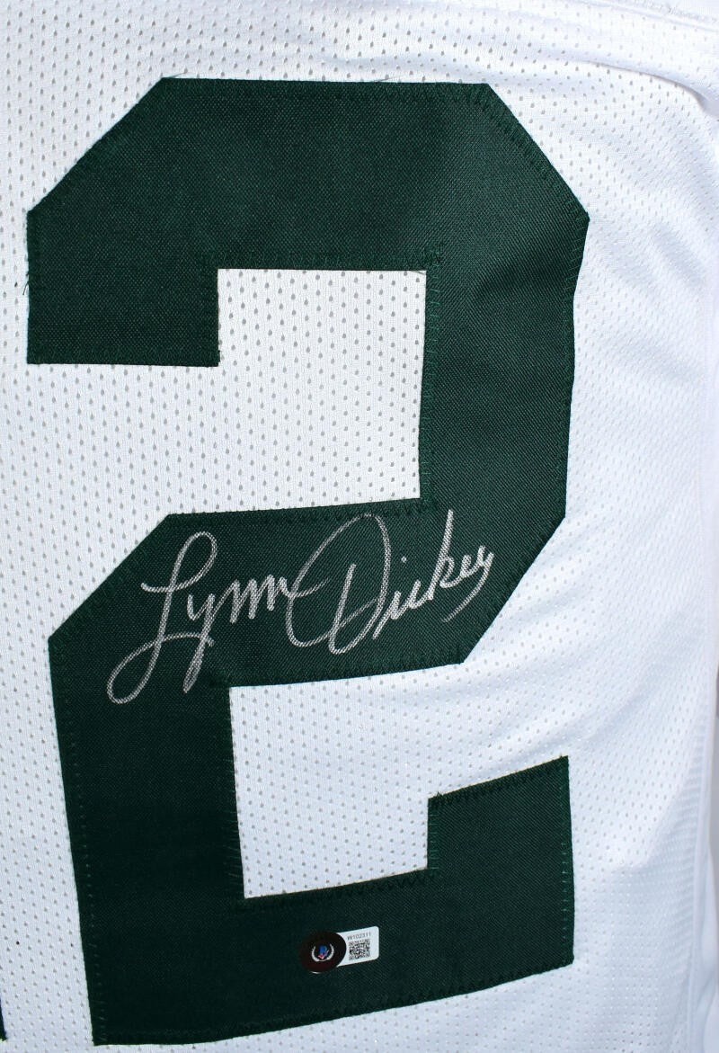 Lynn Dickey Autographed White Custom Football Jersey