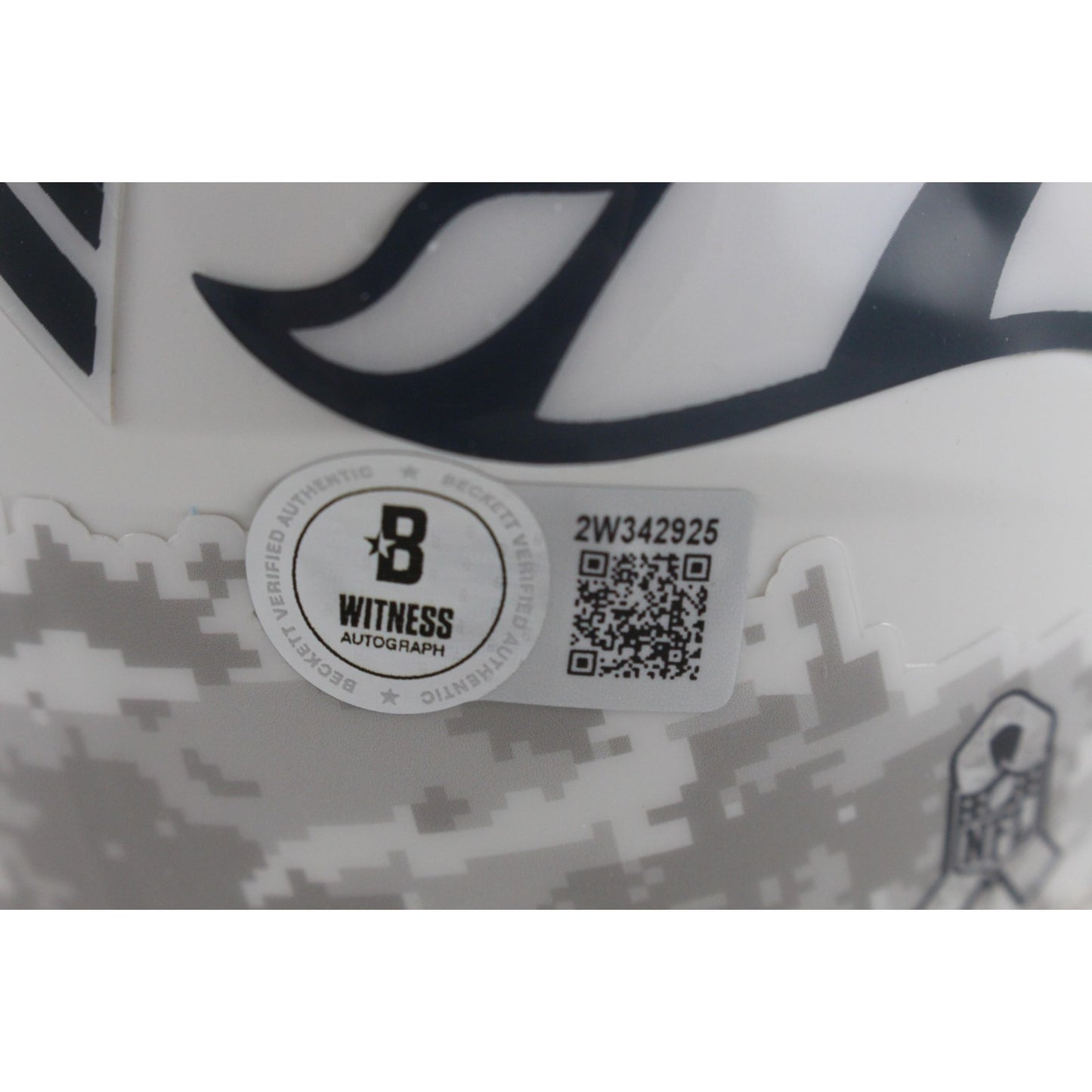 John Elway Denver Broncos Signed 2024 Salute to Service Mini Helmet