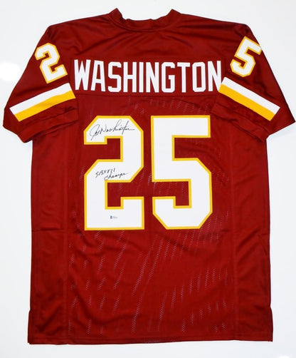 Joe Washington Signed Maroon Custom Jersey - SB XVII Champs