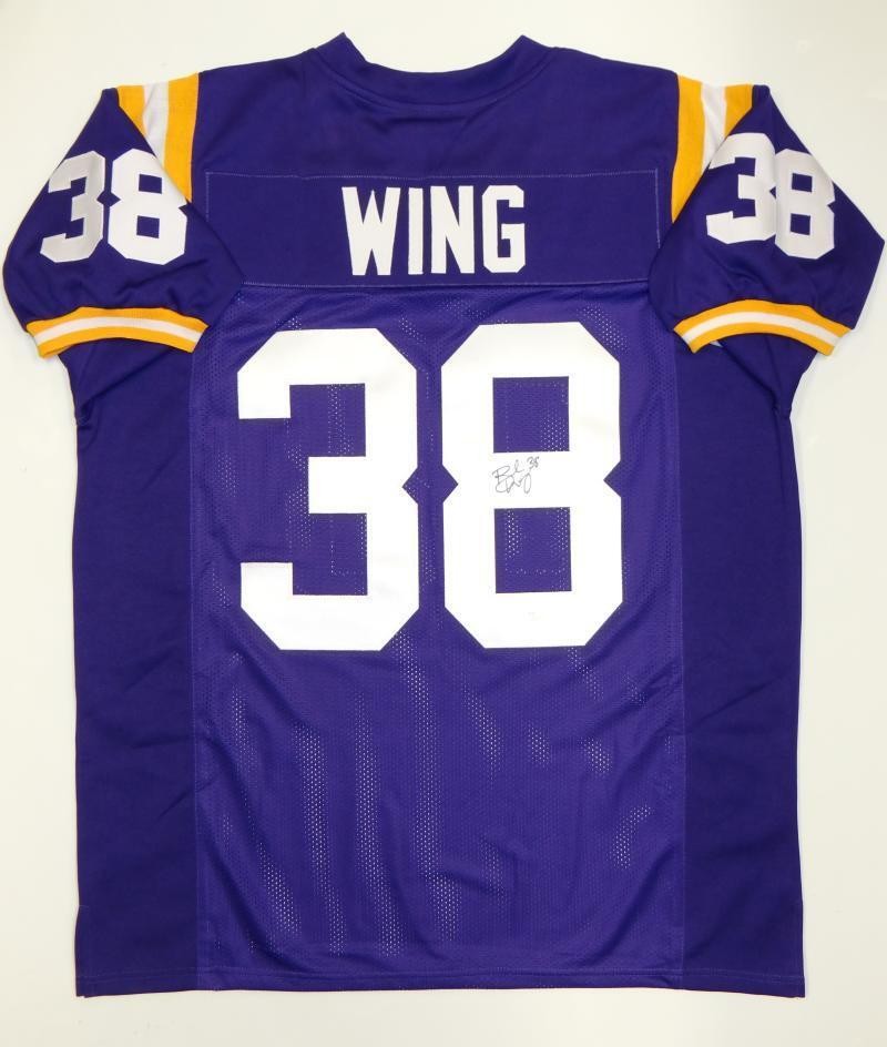 Brad Wing Autographed Purple Custom Jersey