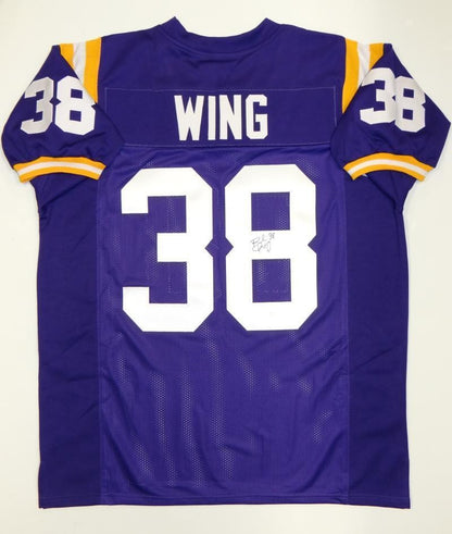 Brad Wing Autographed Purple Custom Jersey