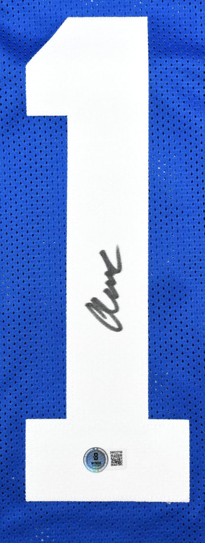 Abdul Carter Autographed New York Giants Custom Blue Jersey