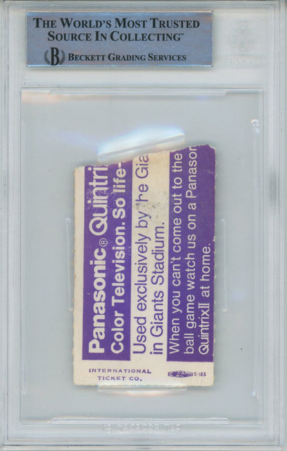 Tony Dorsett Signed Cowboys 1977 Game 4 Ticket Stub ROY Beckett Slab