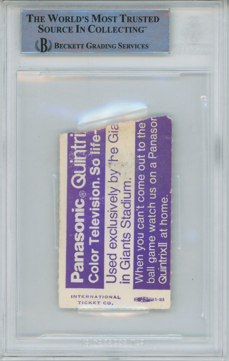 Tony Dorsett Signed Cowboys 1977 Game 4 Ticket Stub ROY Beckett Slab