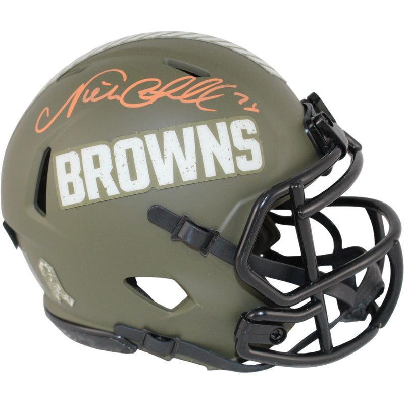 Nick Chubb Cleveland Browns Autographed 2022 Salute to Service Mini Helmet