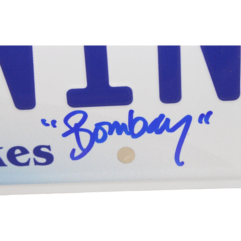 Emilio Estevez Autographed The Mighty Ducks License Plate (Bombay Inscription)