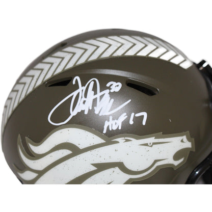 Terrell Davis Signed Denver Broncos Salute to Service Mini Helmet (HOF)