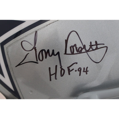 Roger Staubach & Tony Dorsett Signed Dallas Cowboys Full Size Helmet