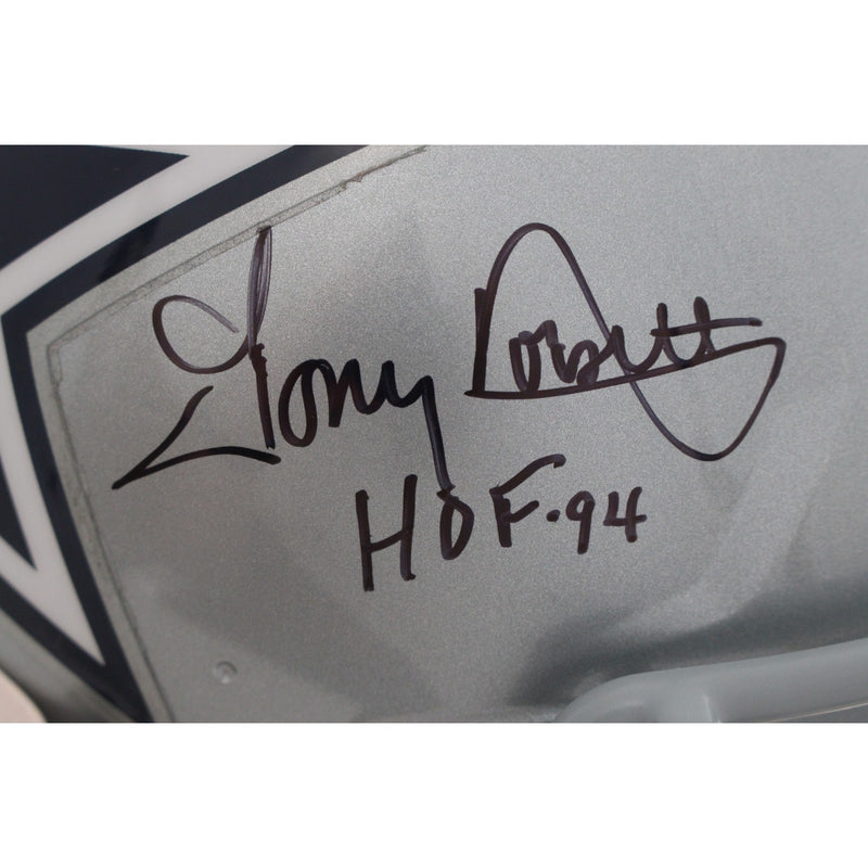 Roger Staubach & Tony Dorsett Signed Dallas Cowboys Full Size Helmet