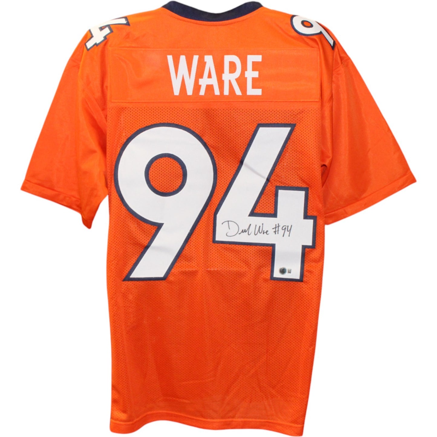 DeMarcus Ware Autographed Pro Style Orange Custom Jersey (Beckett)