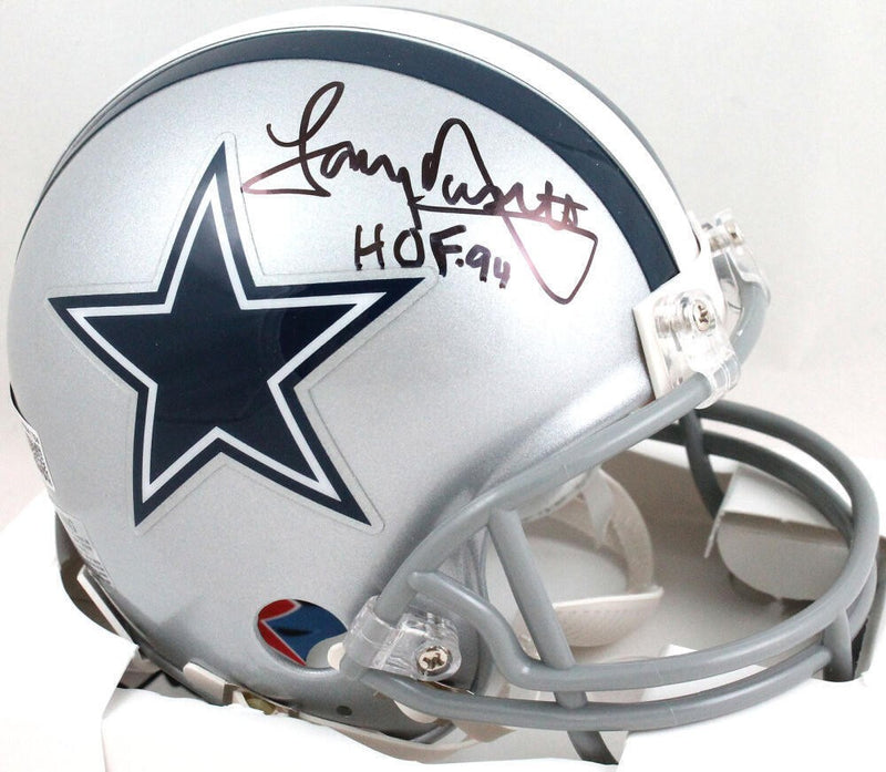 Tony Dorsett Autographed Dallas Cowboys Mini Helmet with HOF 94 Inscription