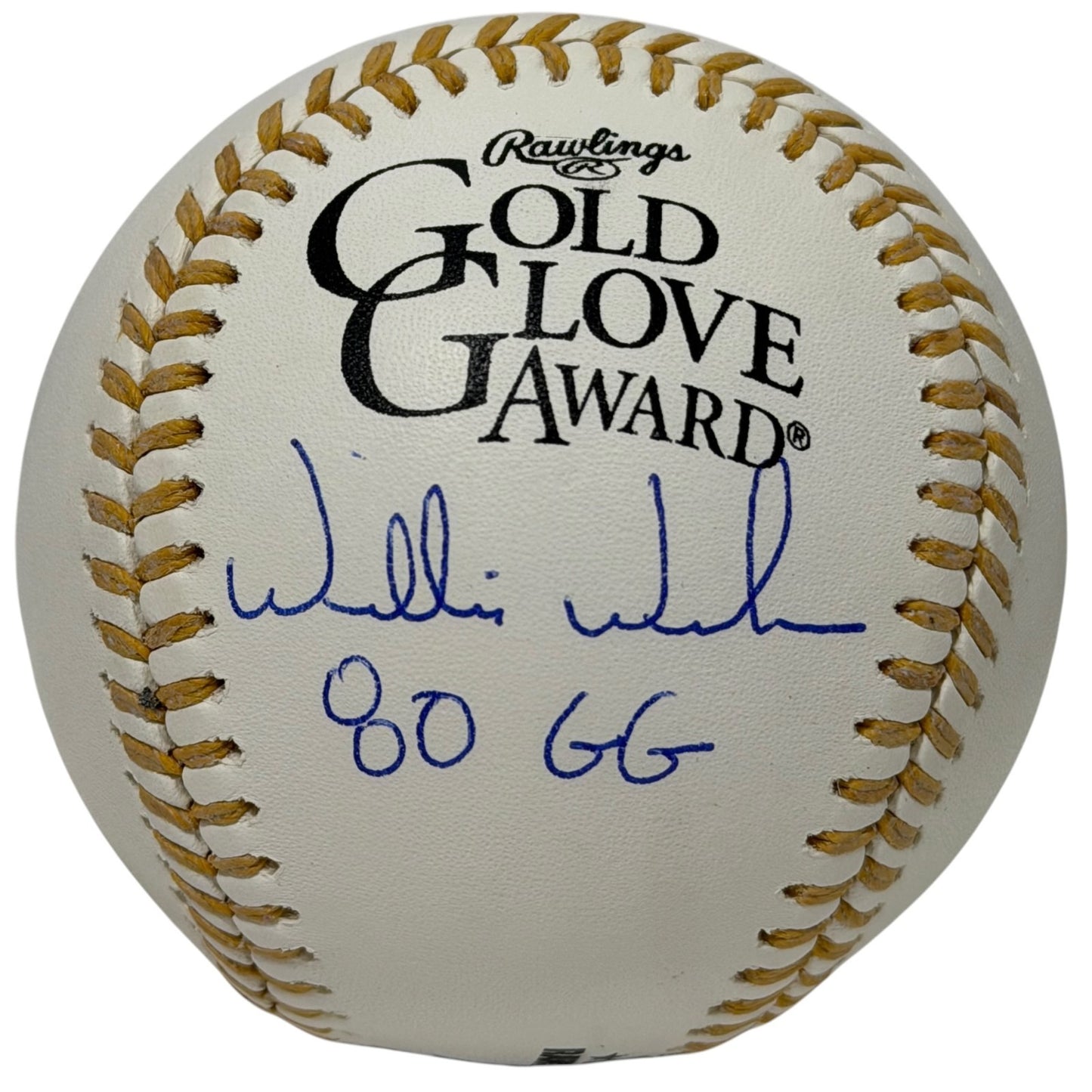 Willie Wilson Signed Gold Glove Baseball with "80 GG" Inscription