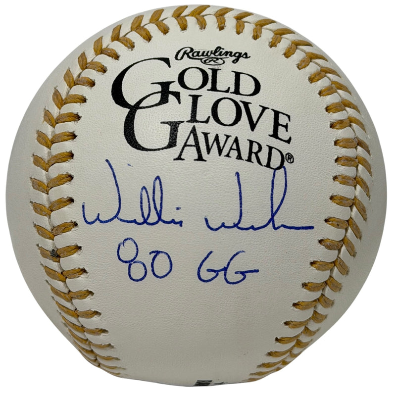 Willie Wilson Signed Gold Glove Baseball with "80 GG" Inscription