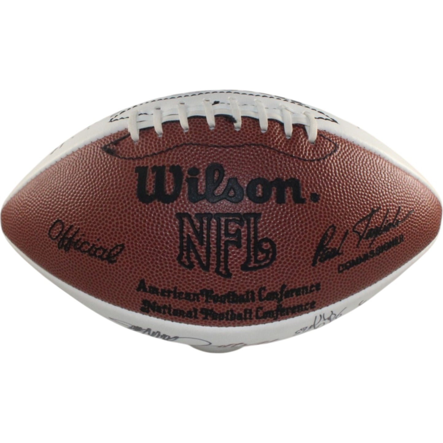 John Elway, Frank Tripucka & Ring of Honor Signed Broncos Logo Football