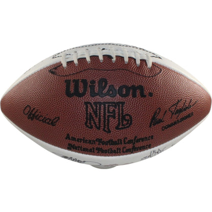 John Elway, Frank Tripucka & Ring of Honor Signed Broncos Logo Football