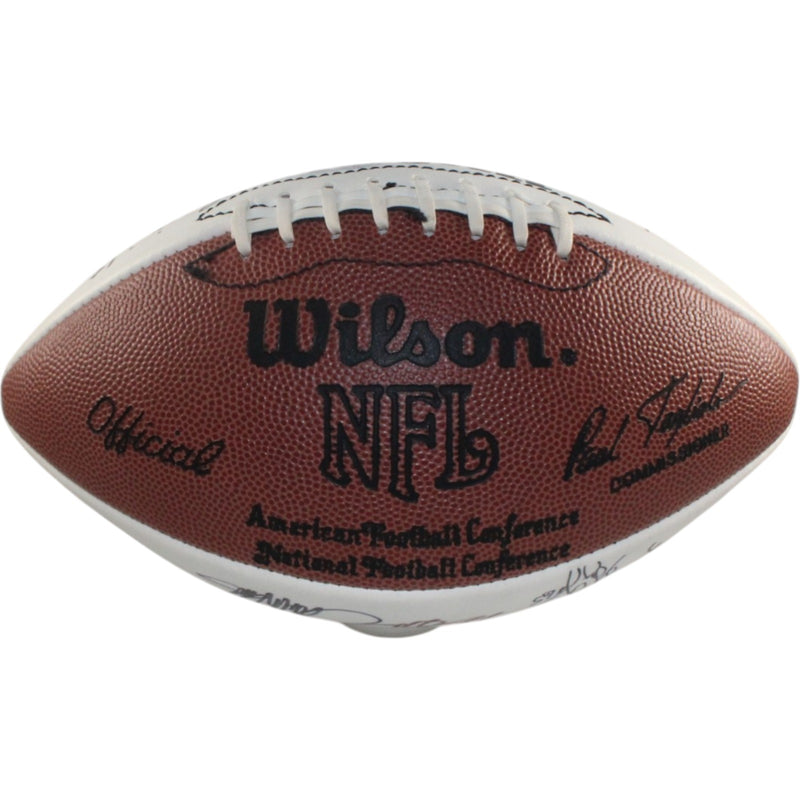 John Elway, Frank Tripucka & Ring of Honor Signed Broncos Logo Football