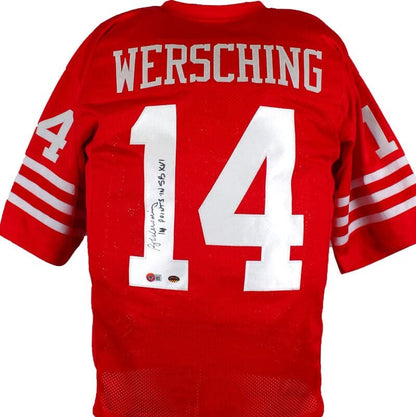 Ray Wersching Signed Red Custom Jersey (SB XVI Inscription)