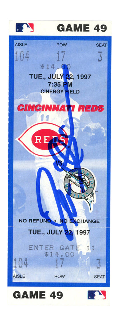 Deion Sanders Signed Cincinnati Reds July 22 1997 Game Ticket Stub (BAS)