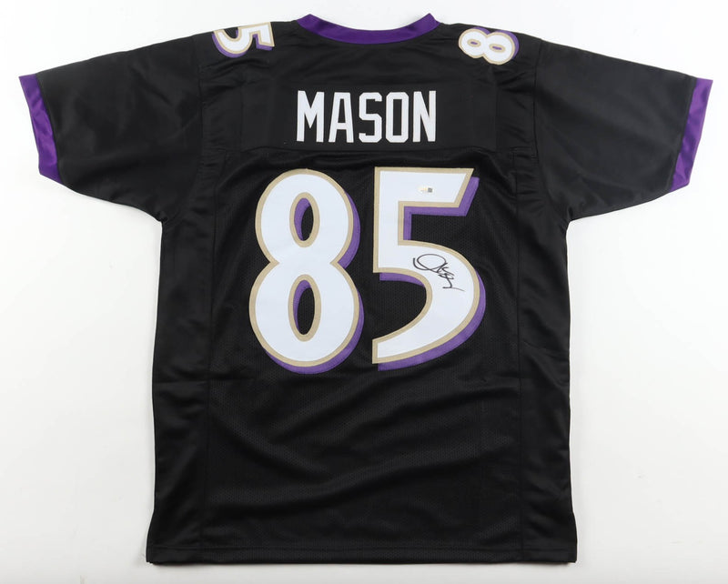 Derrick Mason Autographed Baltimore Ravens Black Custom Jersey