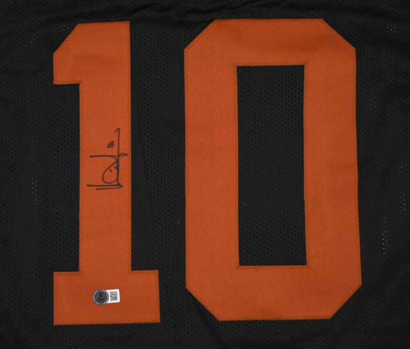 Vince Young Signed Black Texas College Style Custom Jersey