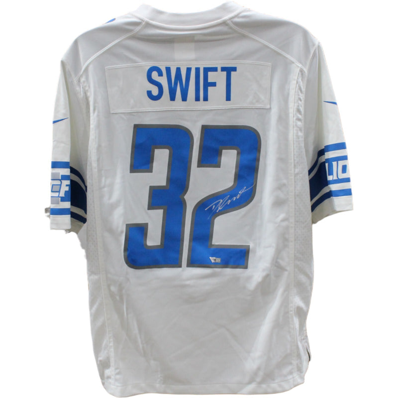 D'Andre Swift Signed Detroit Lions White Nike Jersey