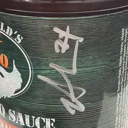 Nick Mangold Signed Mangold's 74 BBQ O.G. Sauce Jar
