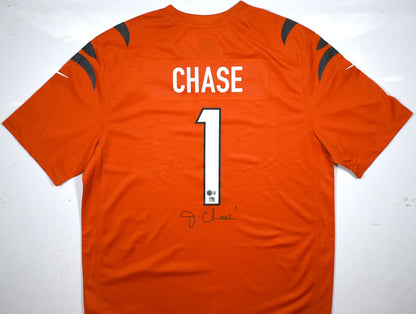 Ja'Marr Chase Autographed Cincinnati Bengals Orange Nike Jersey