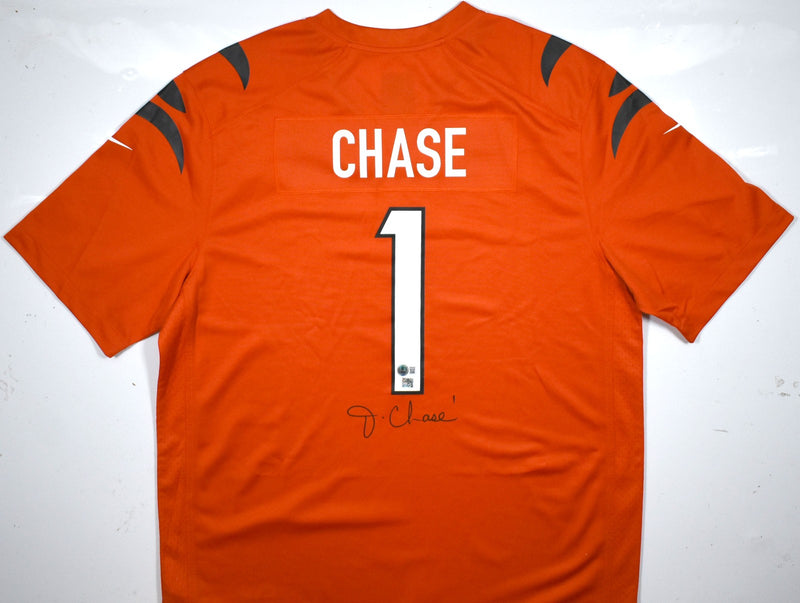 Ja'Marr Chase Autographed Cincinnati Bengals Orange Nike Jersey