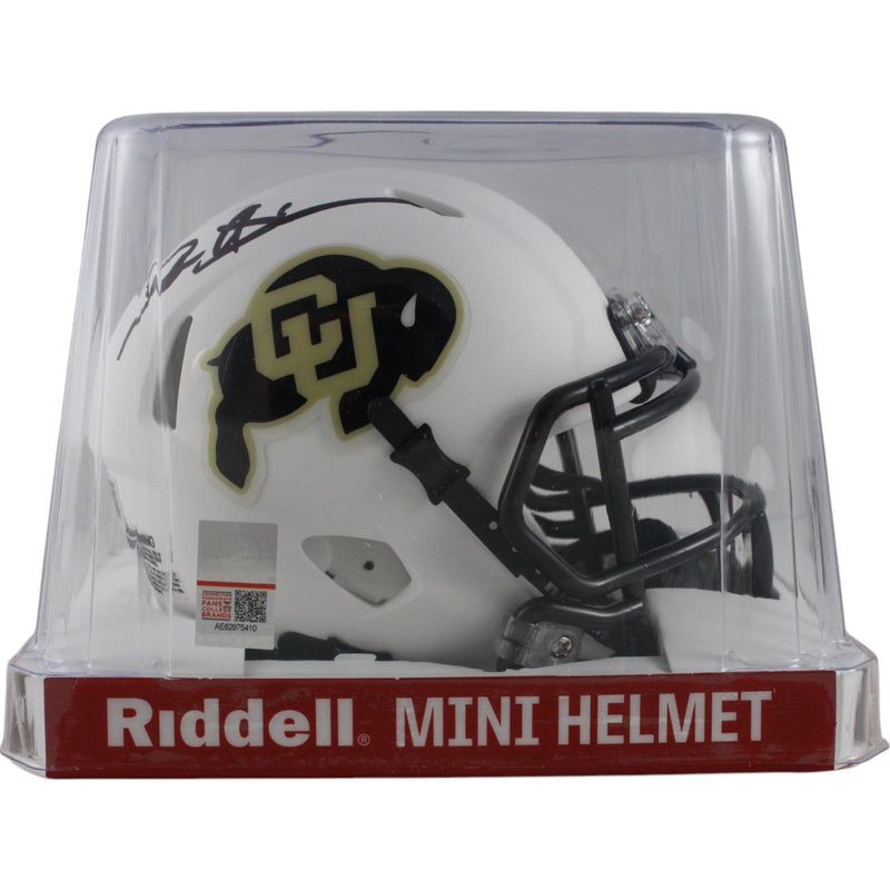 Deion Sanders Autographed Colorado Buffaloes White Speed Mini Helmet