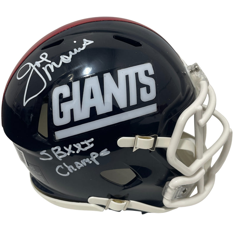 Joe Morris Signed New York Giants Throwback Mini Helmet (SB XXI Champ)