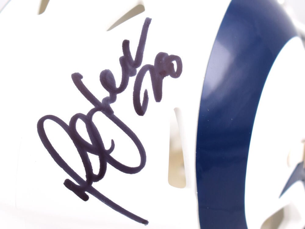 Marshall Faulk Signed St. Louis Rams Flat White Speed Mini Helmet
