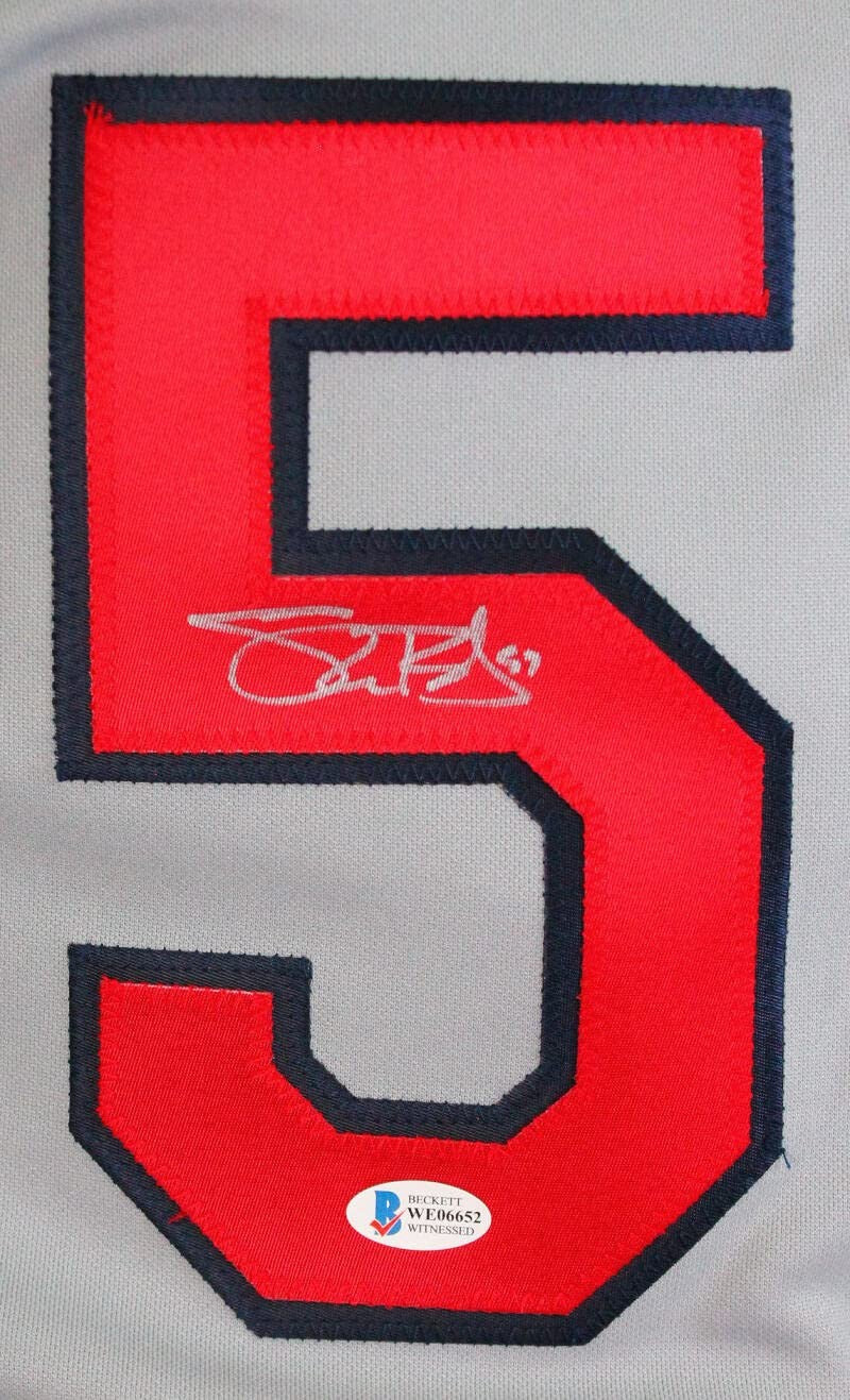Shane Bieber Signed Cleveland Indians Grey Majestic Jersey