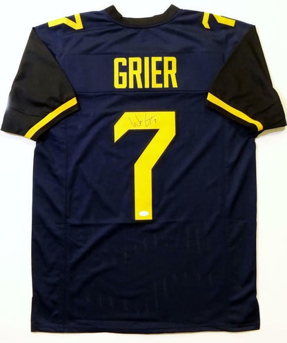 Will Grier Autographed Blue Custom College Style Jersey