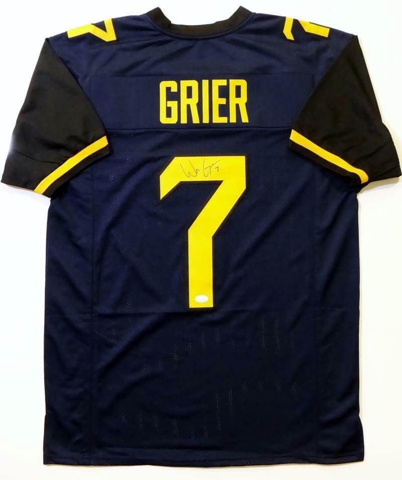 Will Grier Autographed Blue Custom College Style Jersey