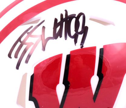 JJ Watt Autographed Wisconsin Badgers Black Speed Mini Helmet