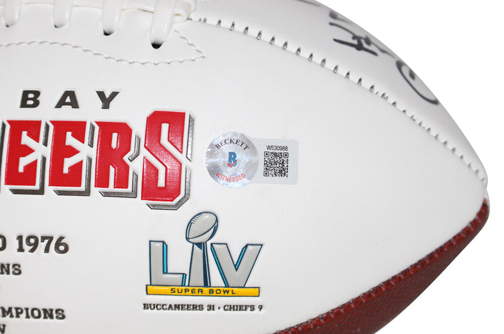 Dexter Jackson & Brad Johnson Signed Tampa Bay Buccaneers Logo Football