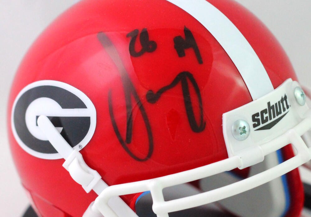 Sony Michel Autographed Georgia Bulldogs Red Schutt Mini Helmet