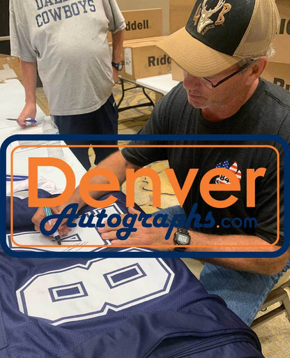 Jay Novacek Signed Dallas Cowboys Custom Blue Football Jersey Beckett BAS